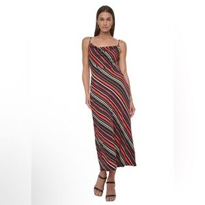 Dkny Women's Printed Cowl-Neck Sleeveless Slip Dress- size 12